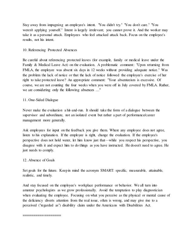performance appraisal example performance appraisal template