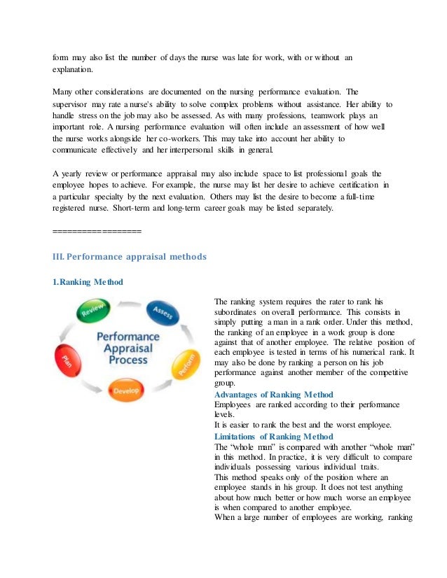 performance appraisal for nurses