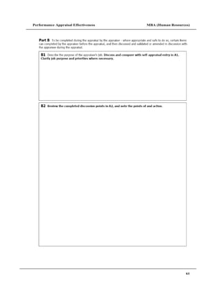 Performance Appraisal Effectiveness   MBA (Human Resources)




                                                         61
 