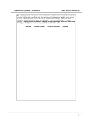 Performance Appraisal Effectiveness   MBA (Human Resources)




                                                        63
 