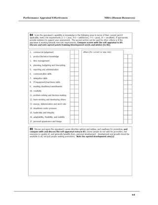 Performance Appraisal Effectiveness   MBA (Human Resources)




                                                        64
 