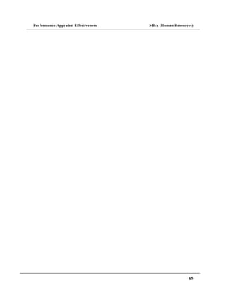 Performance Appraisal Effectiveness   MBA (Human Resources)




                                                         65
 
