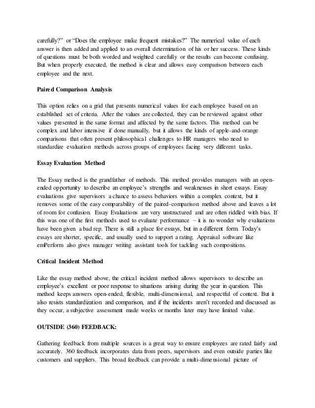 essay evaluation method