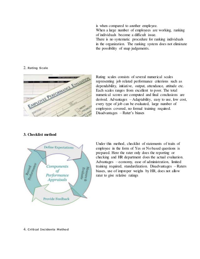 Performance appraisal rating scale examples