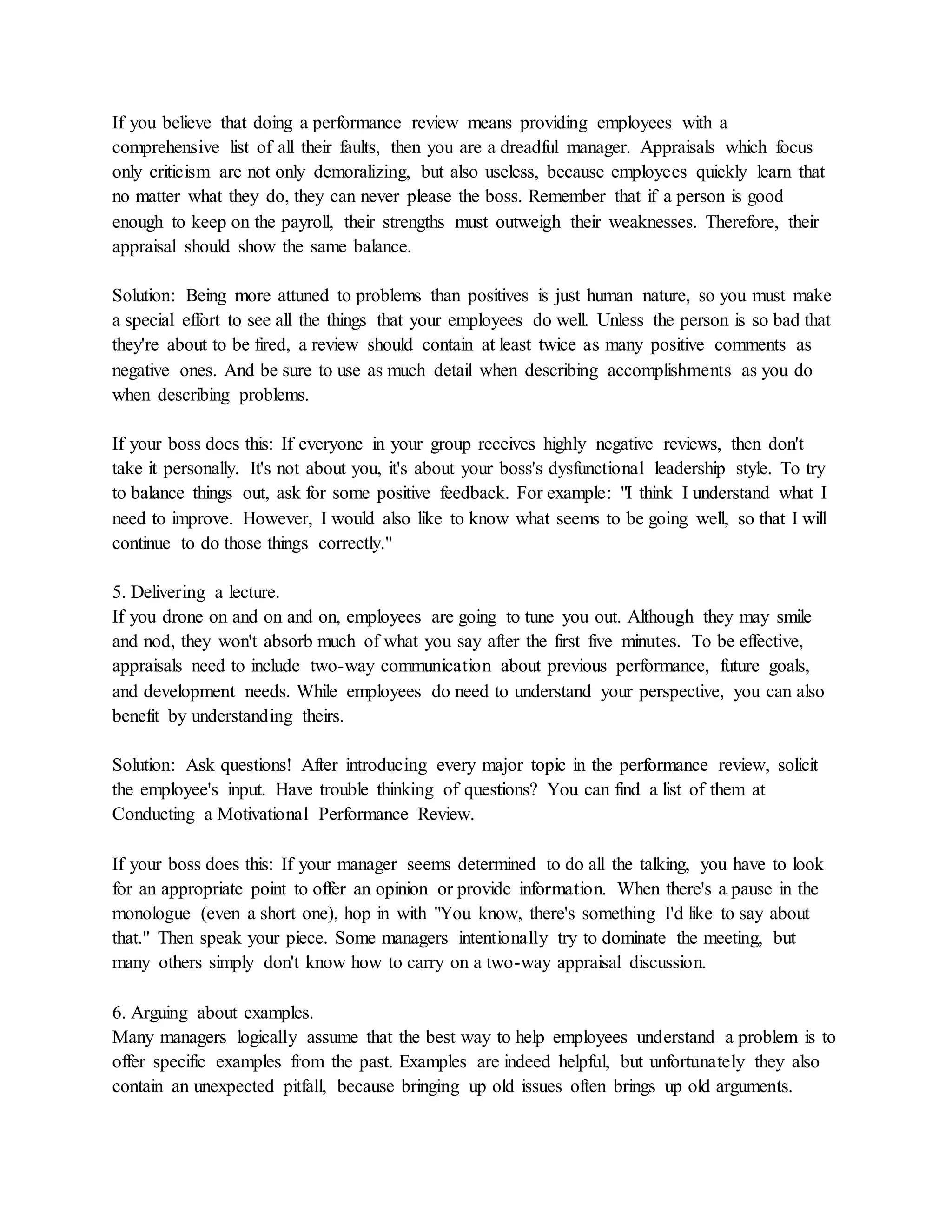 Personal Comments Examples Performance appraisal review comments | DOCX