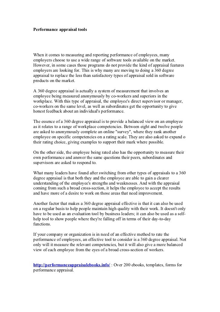 Performance Appraisal Tools