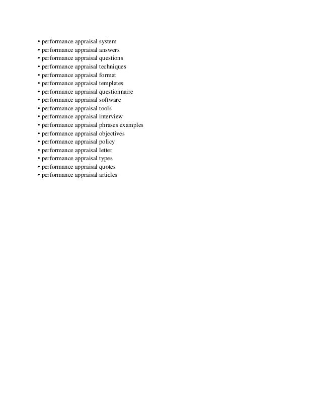 performance appraisal words performance appraisal words