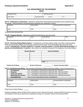 Federal Performance Epap Example Performance apprisal hand book | PDF