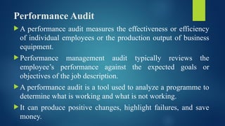 Work Performance Audit Performance Audit a topic in performance evaluation | PPTX