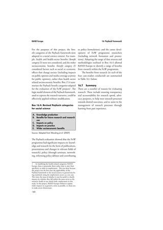 RAND Europe 14: Network analysis 
CHAPTER 14 
116 
Network analysis Priscillia Hunt 
14.1 Key points 
 Network analysis explores the 
relationships between individuals or other 
actors, and the information flows between 
them, numerically and graphically. 
 Network analysis describes networks 
systematically and compactly. 
 Network analysis can identify key 
influencers. 
14.2 Defining network analysis 
Network analysis is the “mapping and measur-ing 
of relationships and flows between people, 
groups, organizations, computers, web sites, 
and other information/knowledge processing 
entities” (Krebs, 2004). The patterns of con-nections 
between individuals and groups form 
a network and the structure of such networks 
influences social and economic trends and 
outcomes. 
The aim of network analysis is to describe 
networks systematically and compactly. The 
amount of information in network analysis 
needed to describe patterns, even in small 
networks, is vast. By formally representing all 
the necessary information through the rules of 
network analysis, a researcher can synthesise 
connections in an efficient and systematic way. 
It is a method to gauge visually interactions 
and to assess the power of relationships. 
Network analysis has been used in many 
applications, such as disease transmission, 
terrorist networks, innovation diffusion, tacit 
knowledge in organisations, the world wide 
web, and international trade. Network analy-sis 
provides answers the following types of 
questions: 
 Who are the central members of a 
network? 
 Who are the peripheral members of a 
network? 
 Which people have the most influence 
over others? 
 Does the community break down into 
smaller groups and, if so, what are they? 
 Which connections are most crucial to 
the functioning of a group? 
14.3 When to use network analysis 
Researchers conduct extensive investigations 
of networks in economics, mathematics, soci-ology 
and a number of other fields, in an effort 
to understand and explain network effects. 
The technique allows for predictions about the 
behaviour of a community, as a function of the 
parameters affecting the system. 
The main aims of network analysis are to: 
 illustrate a complex system 
 create understanding of relationships 
 identify problems with the flow or 
existence of a network. 
Illustrate a complex system 
Social network analysis allows us to identify 
how to best use knowledge and promote the 
flow of knowledge or commodities. When a 
public or private organisation seeks to provide 
a visual illustration of how ideas are shared or a 
commodity flows from one person to another, 
it is helpful to use network analysis. 
Understand relationships 
As access to information and the maintenance 
of relationships becomes more sophisticated, 
network analysis provides an empirical 
 