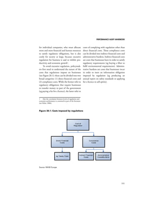 PERFORMANCE AUDIT HANDBOOK 
163 
than measure them. For example, the fall in 
childhood head injuries following compul-sory 
cycle helmet legislation in Australia was 
at least partly due to decreased cycling rather 
than to the mechanical protection of helmets. 
Thus, some health benefits of cycling for the 
population were lost because of the legislation 
(Mindell et al., 2001). This poses challenges 
when trying to estimate the overall effects of 
the intervention. 
A model that can establish cause, effect and 
the direct impact of the intervention would 
provide the strongest robust evidence; how-ever, 
in practice, given the difficulty of tracing 
and attributing effects, this may be difficult to 
do. Often, empirical research cannot establish 
causation and can only establish significant 
relationships, correlations and associations 
among variables. One important point to note 
is that the analysis may need to consider the 
financing of policies, where the impact of the 
chosen means of funding must be taken into 
account. The same is valid for policies trigger-ing 
expenditure in the private sector, as this 
might be endogenous to the model itself. 
Many of the methodological advances in 
causal quantitative analysis over the last two 
decades have been in the field of programme 
evaluation of labour policies; however, other 
fields have developed quantitative methods 
specific to their needs, eg quantitative health 
impact assessments (HIAs) used in public 
health and valuation analysis used in transport, 
among others. We have tried to find a general 
approach that spans disciplines.1 
1 We will not discuss the technical aspects of carrying 
out econometric analysis. The following econometric 
techniques can be employed in a combined approach as 
needed; matching, instrumental variables, difference in 
differences and natural experiments, randomised control 
trials, estimating structural economic models. These 
approaches either try to estimate the actual direct impact 
of policy or try to understand the mechanism of how and 
why things work in the system as a whole. The use of eco-nomic 
models is thus more ambitious in that it attempts to 
Box 18.1: Causality and the notion of 
ceteris paribus 
The objective of the audit evaluation will 
often be to infer the causal effect of one 
variable (eg education, skills and training) on 
another variable (eg employment). We should 
never forget that Association ≠ Causation. The 
notion of ceteris paribus (latin for “all other 
things being equal”) plays an important role 
in scientific inquiry and, specifically, in most 
economic questions. For example, in analys-ing 
demand for housing we are interested in 
knowing the effect of changing house prices 
on the quantity of housing units demanded, 
while holding all other factors – such as 
income, cost of mortgages, and employment 
– fixed. The key question in most empirical 
studies is: Have enough other independent 
factors been held fixed to isolate the depend-ent 
variable and therefore make a case for 
causality? In most realistic applications, the 
number of factors that can affect the variable 
of interest, such as wages or crime rates, is 
very large and the isolation of any particular 
variable may seem impossible. However, we 
can still simulate a ceteris paribus experiment 
with a well-designed application. 
18.3 The range of quantitative 
techniques 
Econometric modelling can take a macr-oeconomic 
or a microeconomic dimension, 
although more recent approaches try to com-bine 
aspects of both. Different audit bodies 
focus on and tend to use different models. 
The NAO tends to approach the value-for- 
money question with microeconomic 
models when evaluating direct and specific 
address the underlying mechanisms. 
 