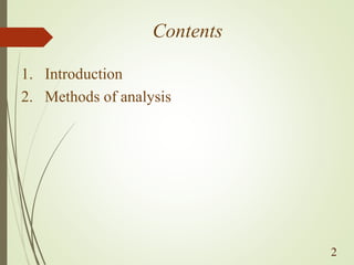 Contents
1. Introduction
2. Methods of analysis
2
 