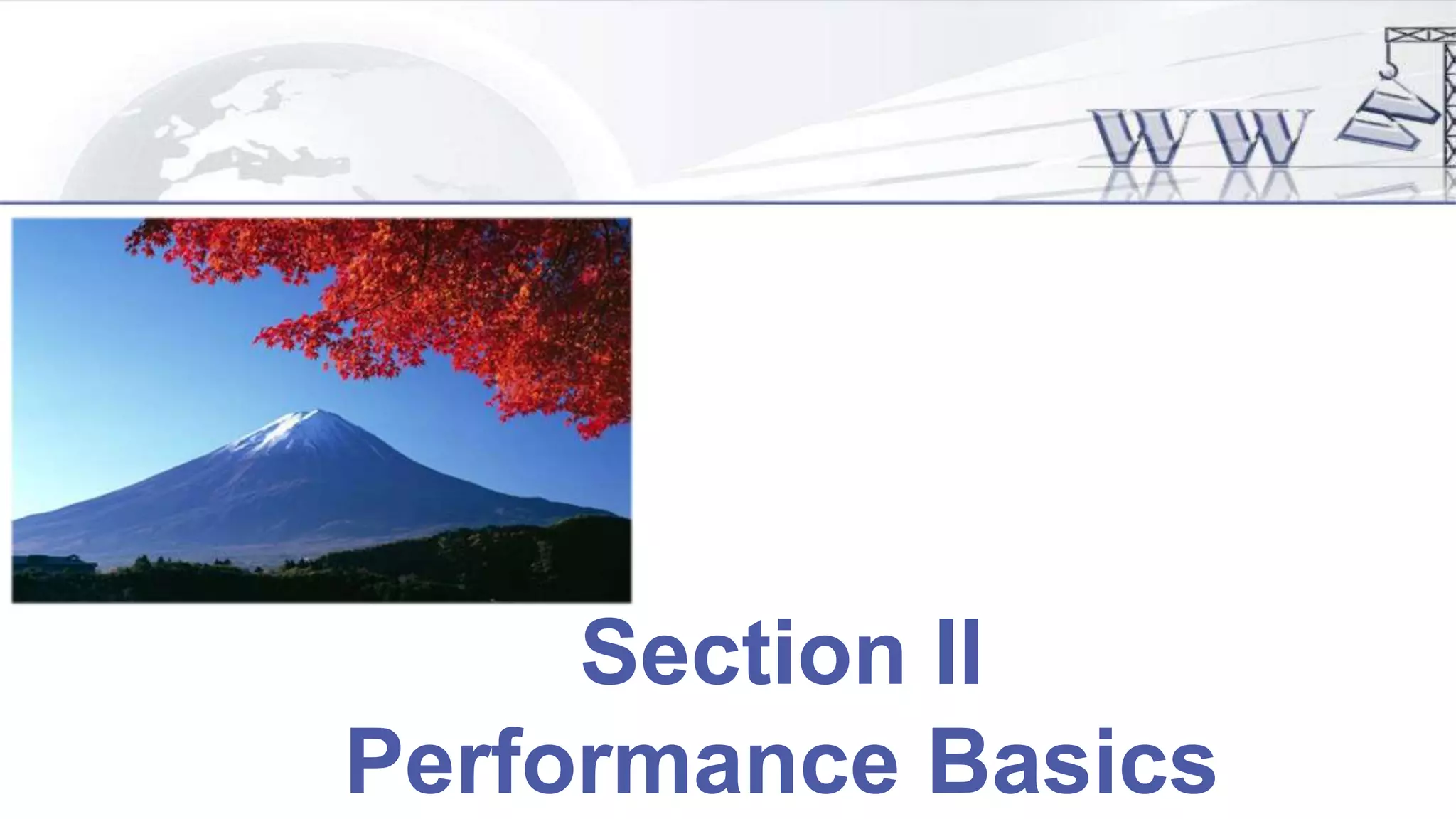 Section II
Performance Basics
 
