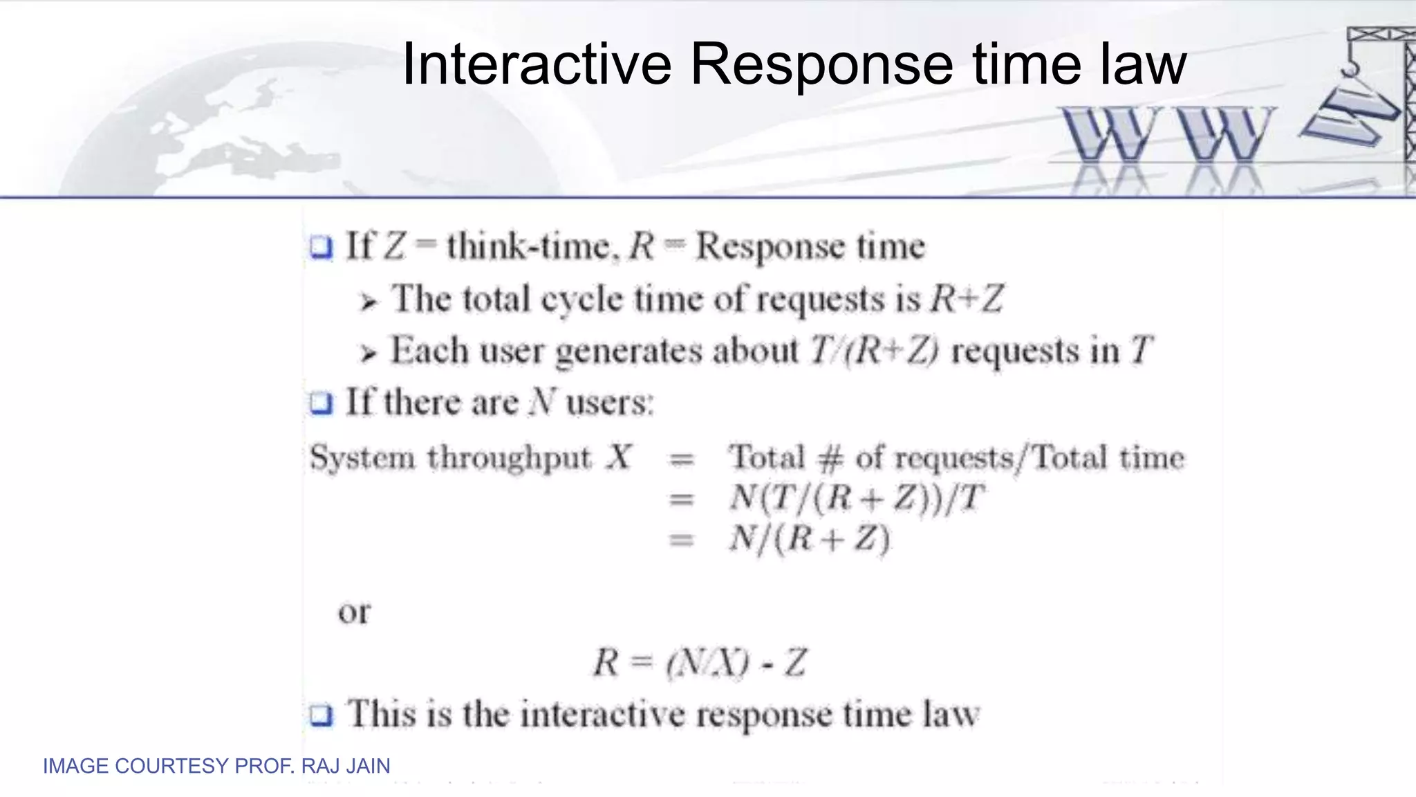 Interactive Response time law
IMAGE COURTESY PROF. RAJ JAIN
 