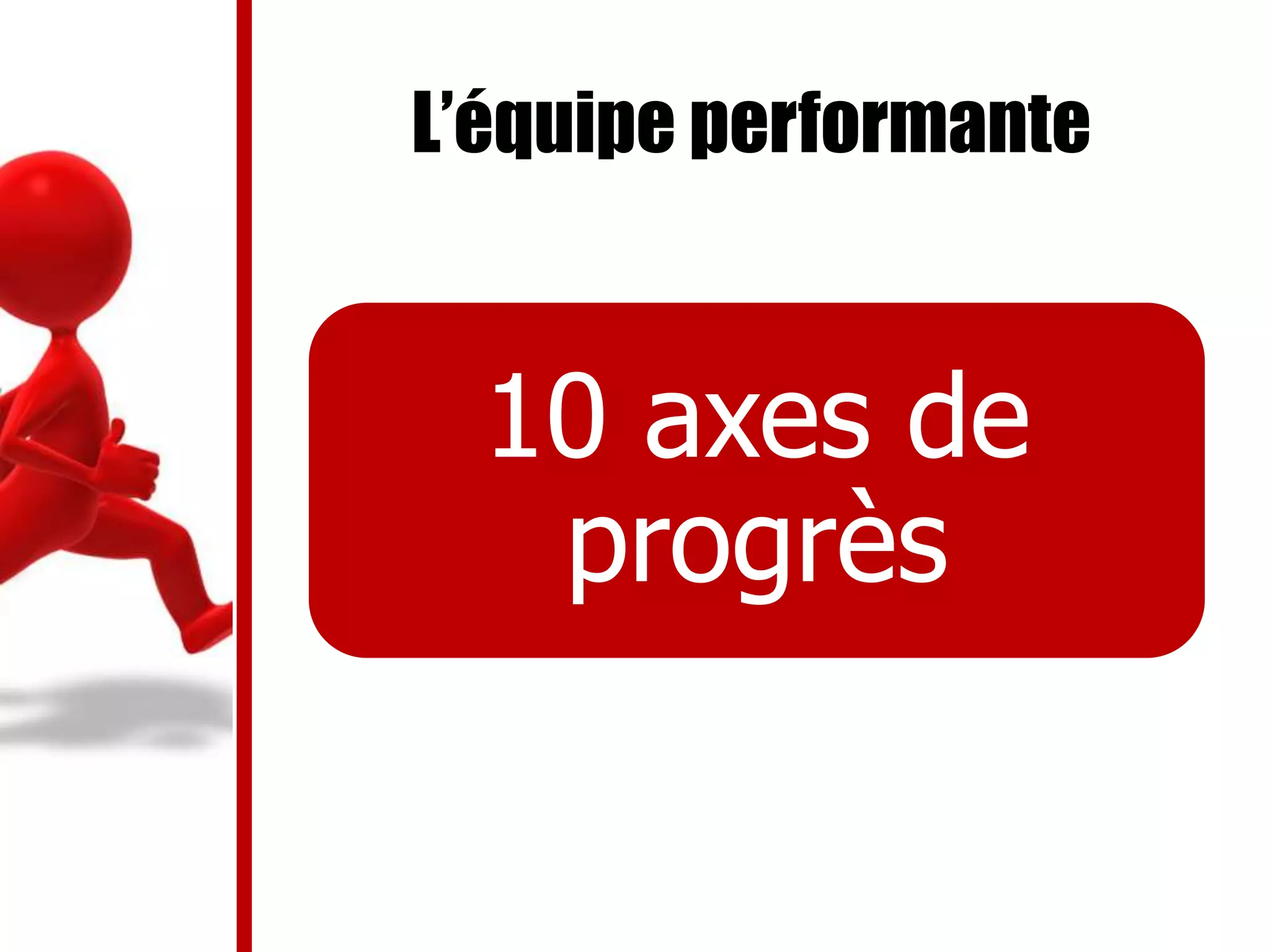 L’équipe performante
10 axes de
progrès