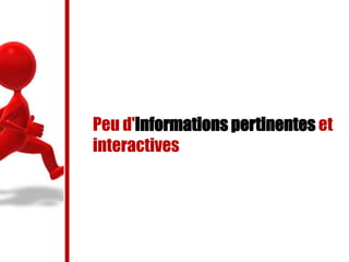 Peu d'Informations pertinentes et
interactives
 