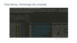 Tests Spring - Démarrage des contextes
Extrait de log "mvn test"
 