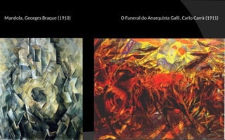 Mandola, Georges Braque (1910) O Funeral do Anarquista Galli, Carlo Carrà (1911)
 