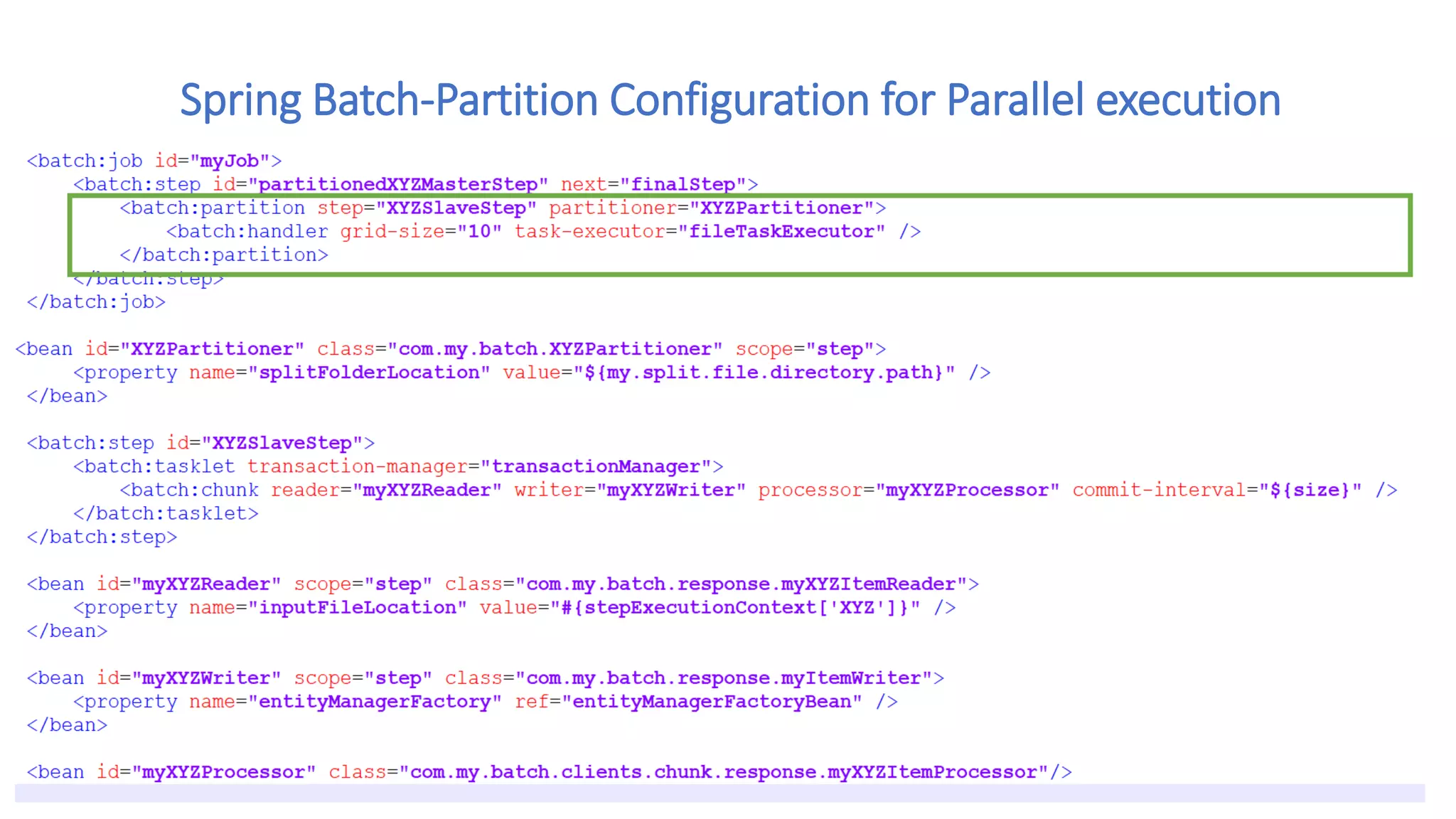 Spring Batch-Partition Configuration for Parallel execution
 