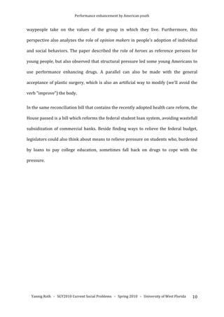 Performance Enhancement By American Youth