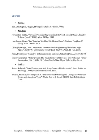 Performance Enhancement By American Youth