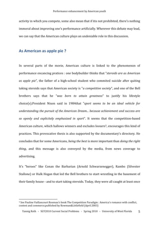 Performance Enhancement By American Youth