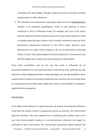 Performance Enhancement By American Youth