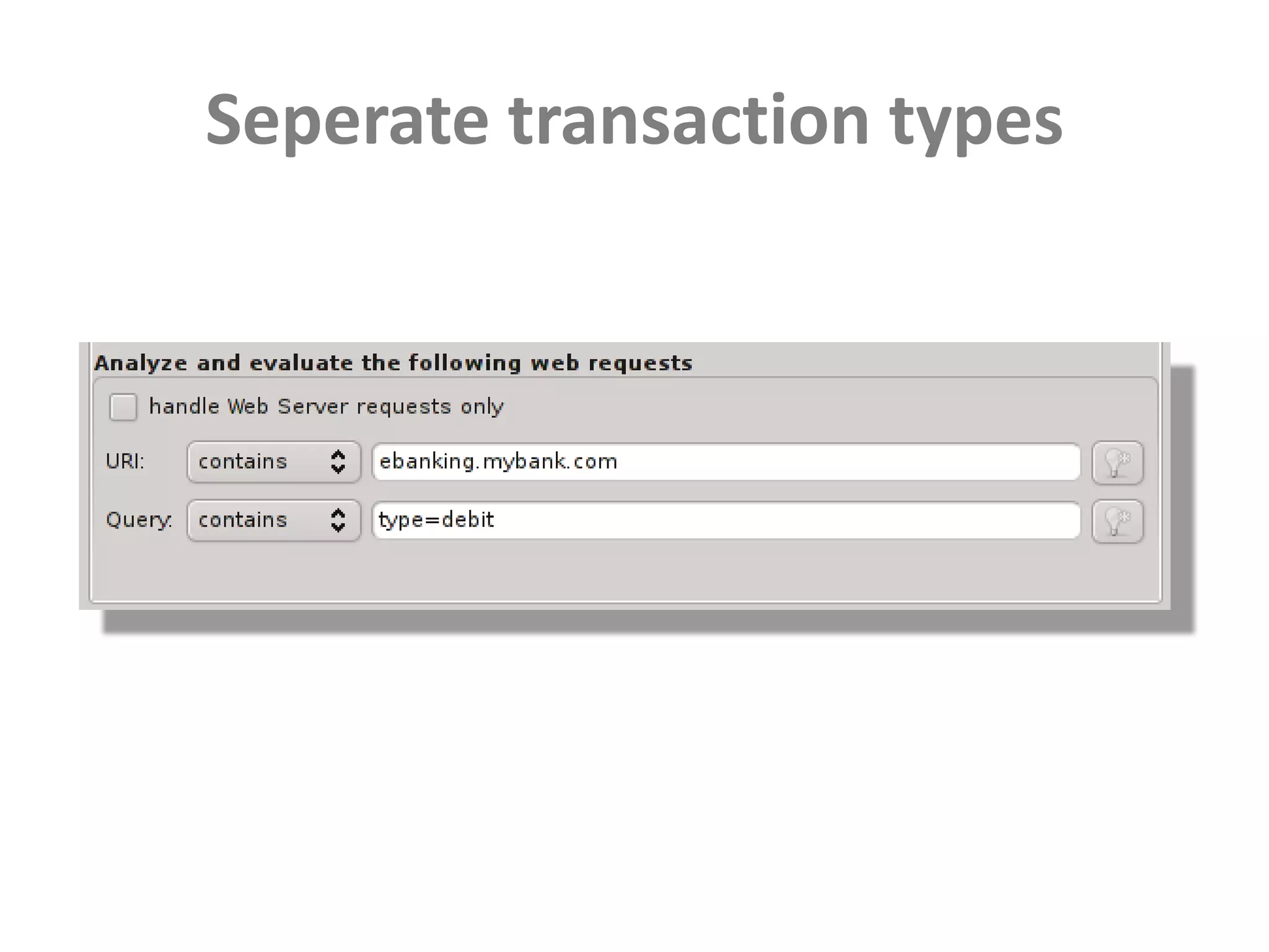 Seperate transaction types