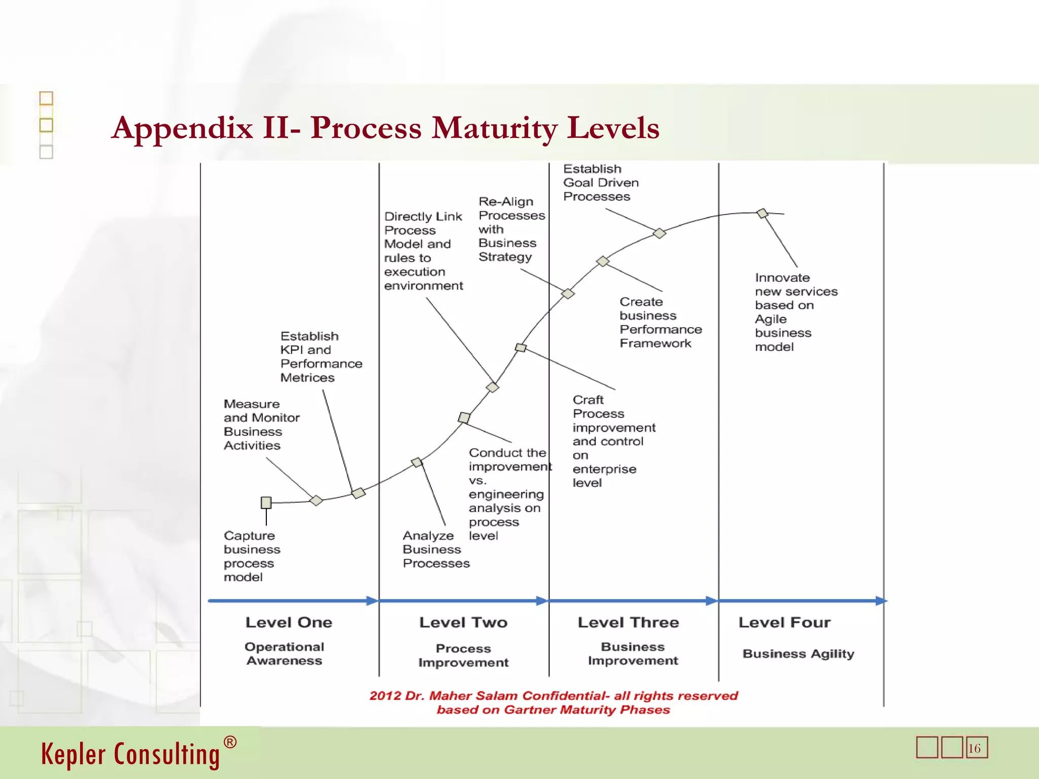 Appendix II- Process Maturity Levels




Kepler Consulting ®                          16
 