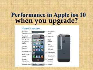 Performance in Apple ios 10
when you upgrade?
 