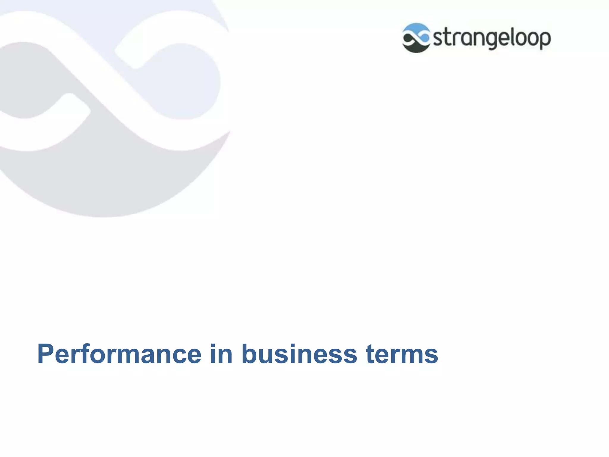 Performance in business terms