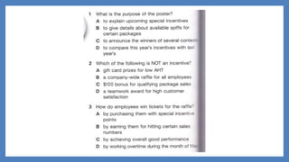 Performance incentives