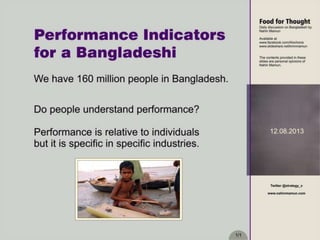 Performance Indicators for Bangladeshi People