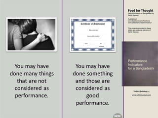 Performance Indicators for Bangladeshi People