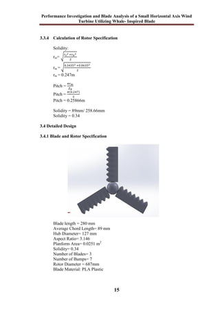 Performance investigation and blade analysis of a small horizontal axis ...