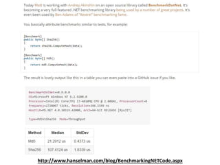 http://www.hanselman.com/blog/BenchmarkingNETCode.aspx
 