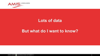 Lots of data
But what do I want to know?
20
 