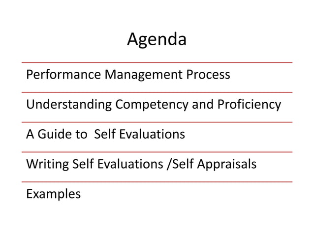 Performance Management 101 on Self Evaluations and writing Self ...