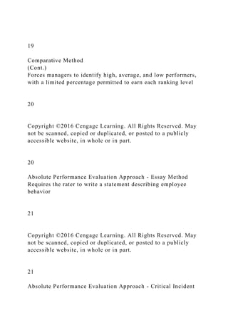 High Level Rater Statements Performance Management1Copyright ©2016 Cengage Learning. A.docx