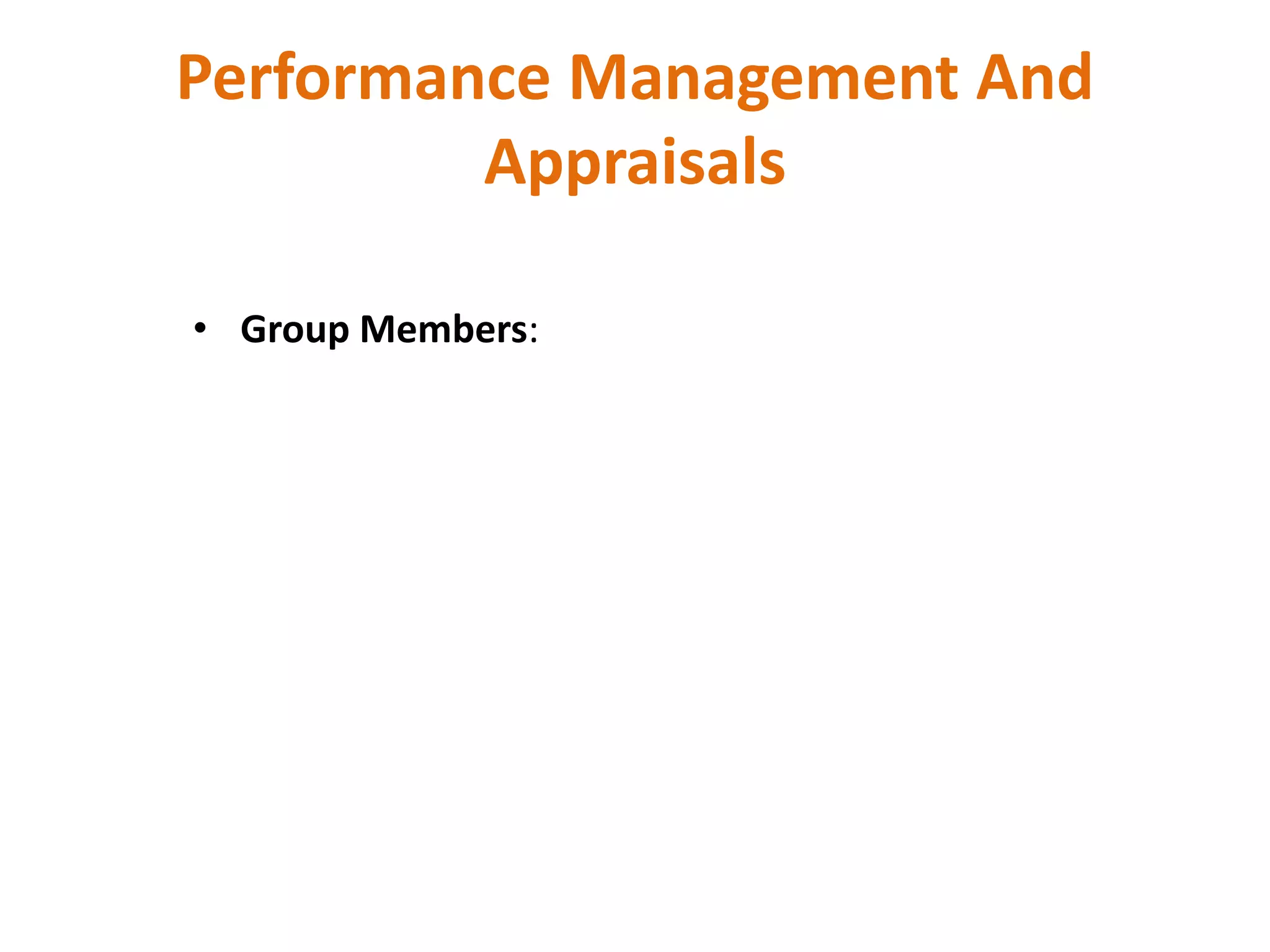 Performance management and appraisals | PPT