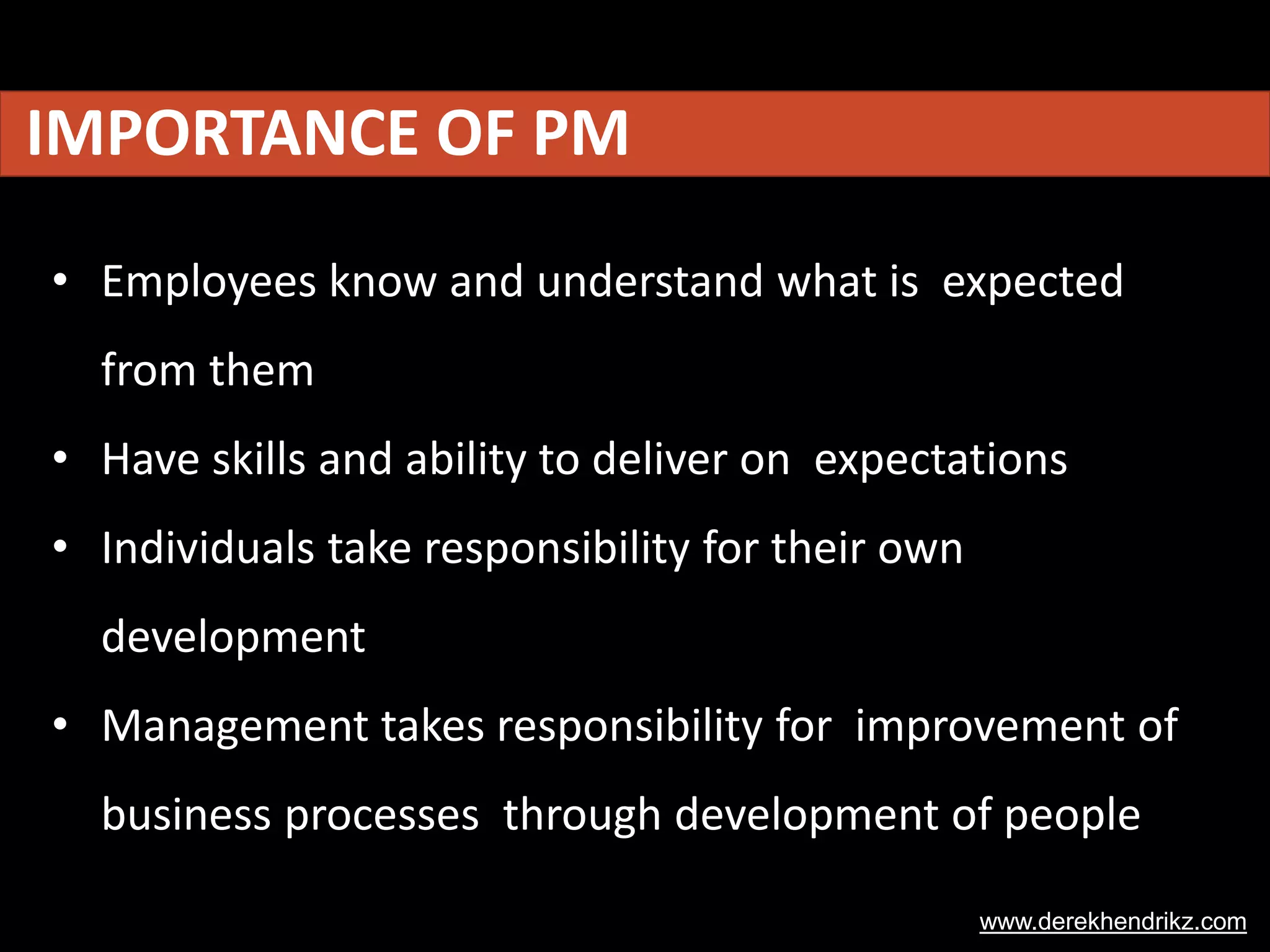 Introduction to Performance Management by Derek Hendrikz | PPTX