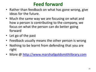 Performance Feedforward Performance management manager training | PPTX