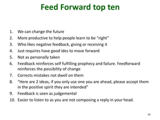 Performance Feedforward Performance management manager training | PPTX