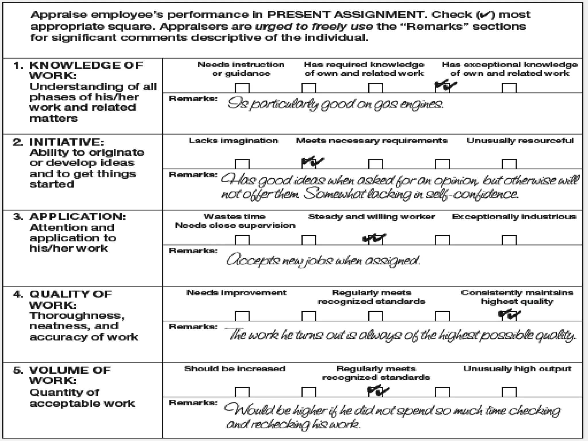 Absolute Systems
Essay Method
Behavior Checklist
Critical Incident Method
Graphic Rating Scale
 