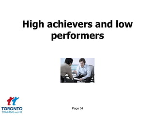 High achievers and low
performers

Page 34

 