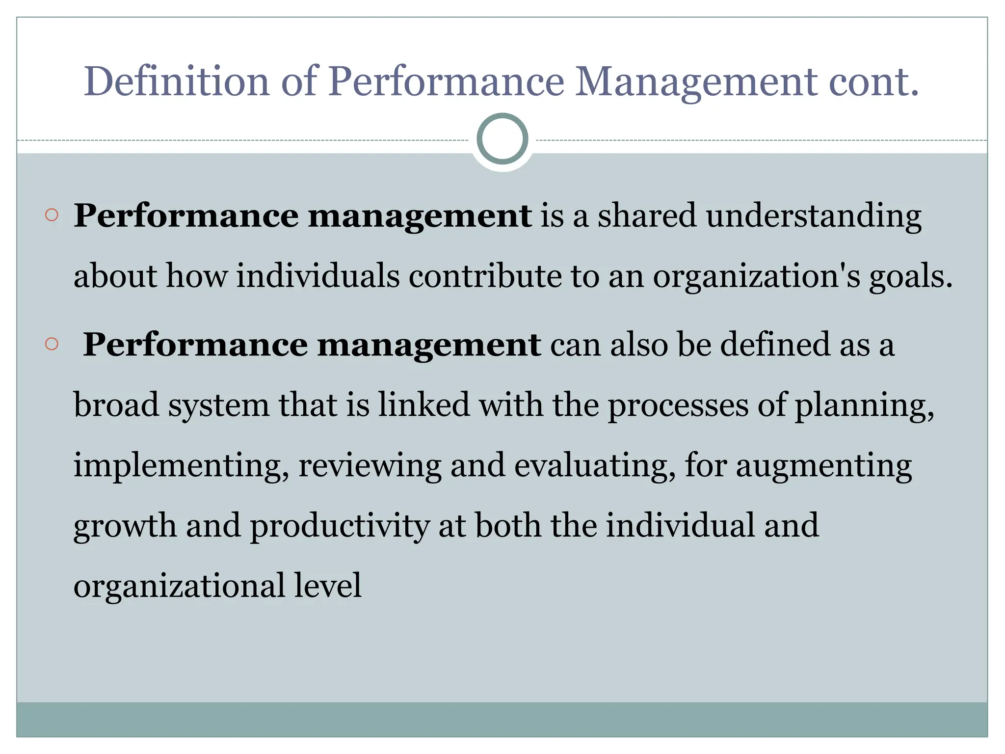 Human Resource Management Topic PERFORMANCE MANAGEMENT Presentation | PPT