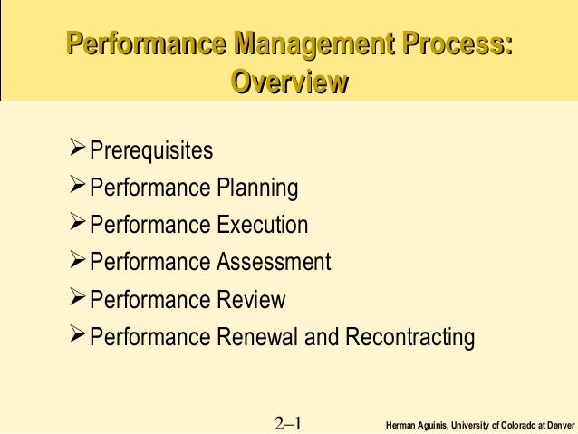 Performance Management Process Lecture Notes