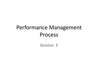 Performance Management
Process
Session 2
 