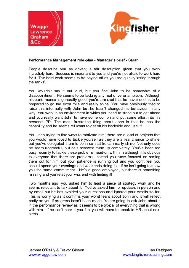 Role Play Examples For Managers Learning Style Model