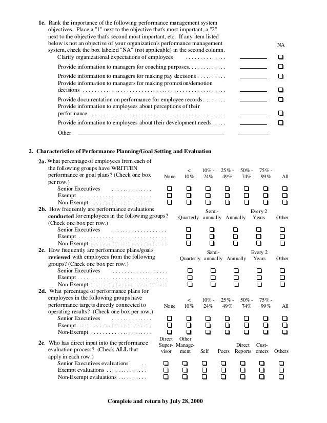 Performance management survey